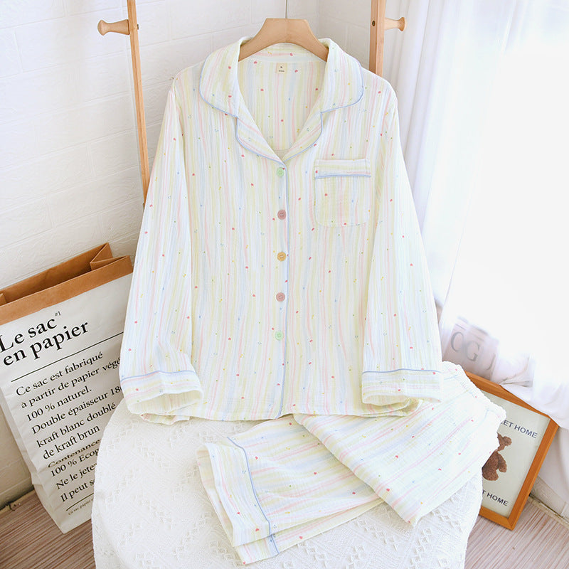 Cotton Yarn Sweet Cotton Candy Home Wear Long-sleeved Trousers Pajamas