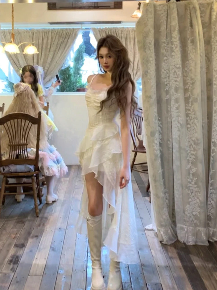 Irregular Fairy Dress Women's Wooden Ear Dress