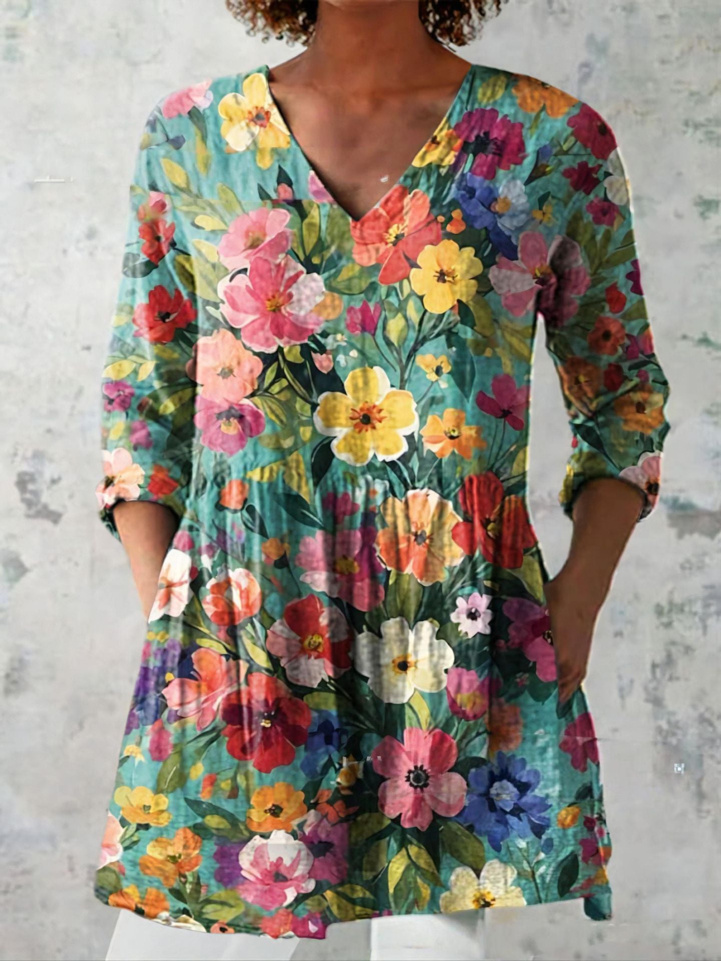 Female Creative Fish Pattern Vacation Style Dress