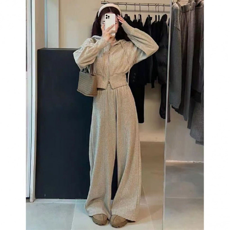 Loose Slimming Casual Wide-leg Pants Two Pieces