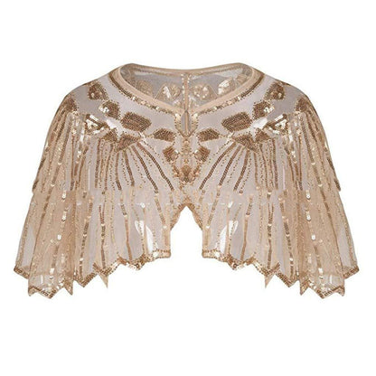 Mesh With Sequins Short Cape Evening Dress Party Dinner Cheongsam Outerwear Cross-border