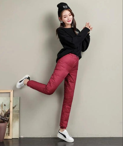 Sweatpants Women Cotton Trousers Down Pants Outer Wear