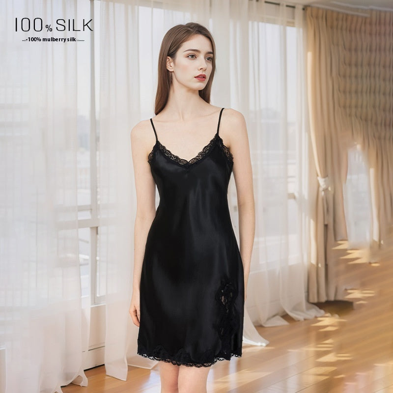 Sexy Slit Silk Slip Dress Women