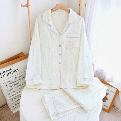 Cotton Yarn Sweet Cotton Candy Home Wear Long-sleeved Trousers Pajamas