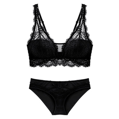 Laceless Bra Gathering Bra Lace Bra Set