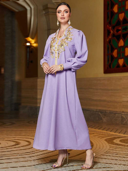 Dubai Robe Refined Handmade Lace Applique Dress