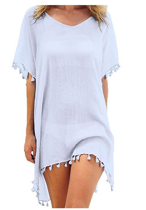 Fringed Ball Beach Blouse