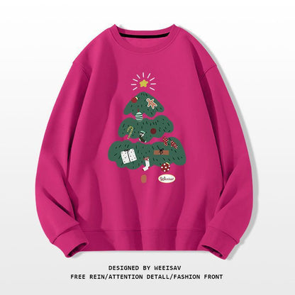 Christmas Tree Design Round-neck Pullover Leisure