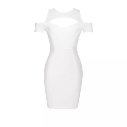 European And American Bandage Skirt Tight Temperament Elegant White Dress