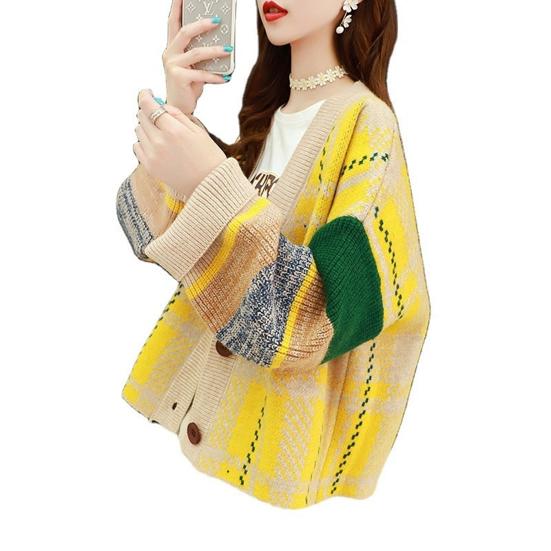 Sweater Cardigan Women Retro Loose Outer Wear