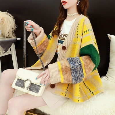 Sweater Cardigan Women Retro Loose Outer Wear