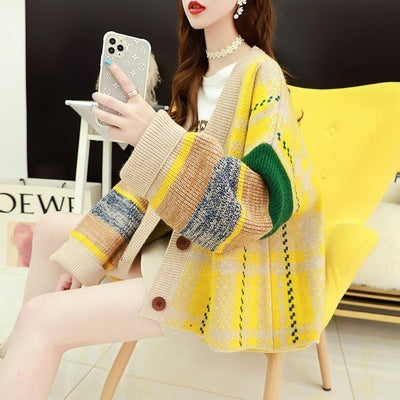 Sweater Cardigan Women Retro Loose Outer Wear