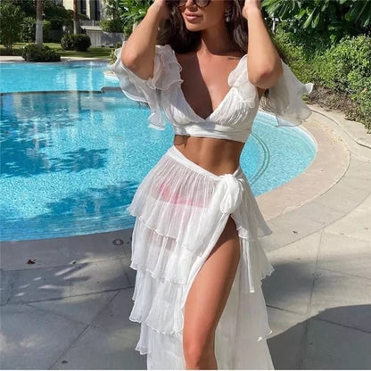 Sexy 2pcs Sets Women Set Holiday Summer Beach Dresses