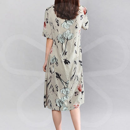 Bohemian Summer Print Loose Floral Dress For Women Dresses