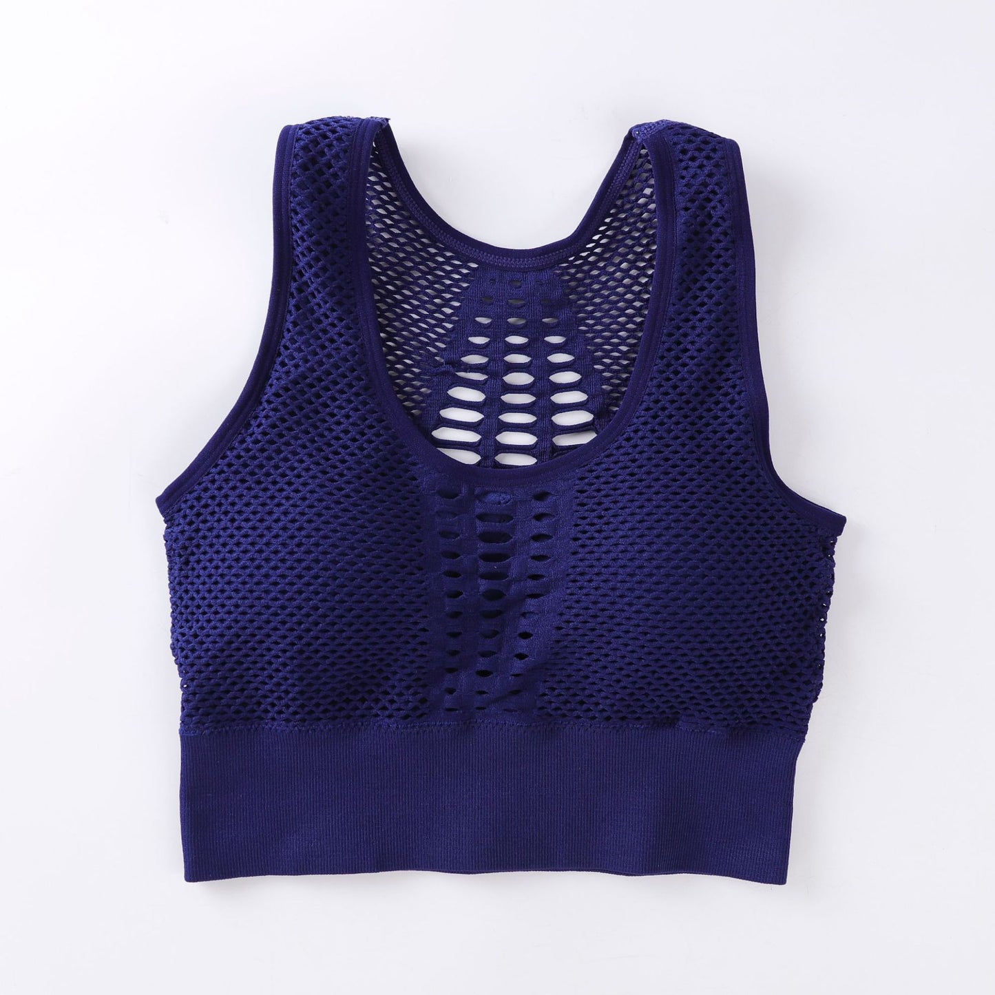 Yoga Running Bra Bra Vest Underwear Women'S Solid Color Breathable Mesh Design Detachable Bra