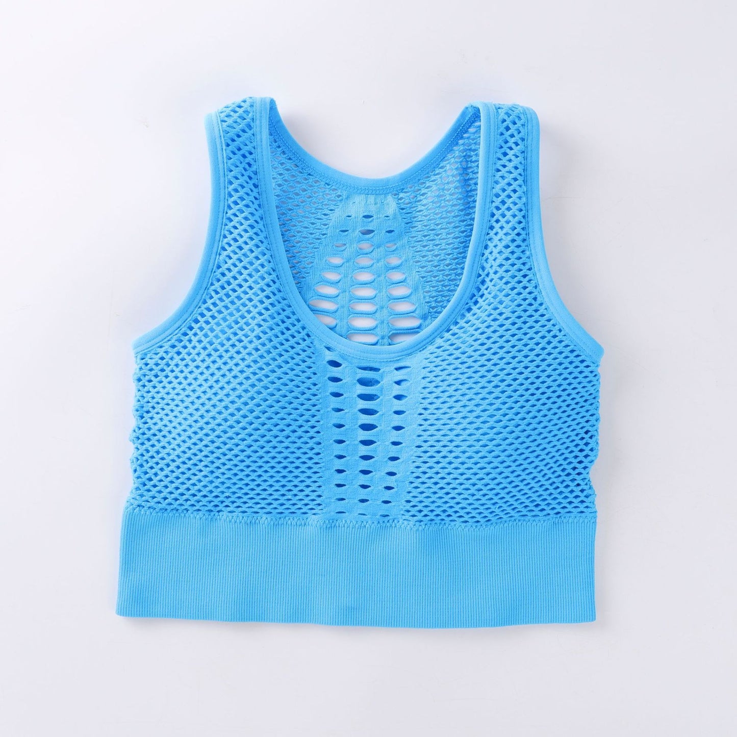 Yoga Running Bra Bra Vest Underwear Women'S Solid Color Breathable Mesh Design Detachable Bra