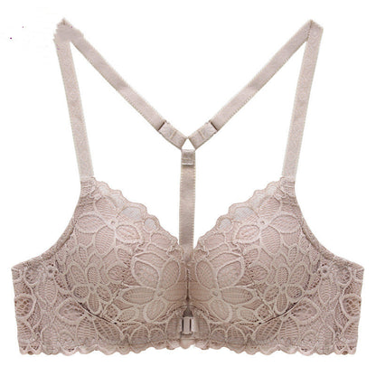 Front Button Bra Lace Without Steel Ring Bra