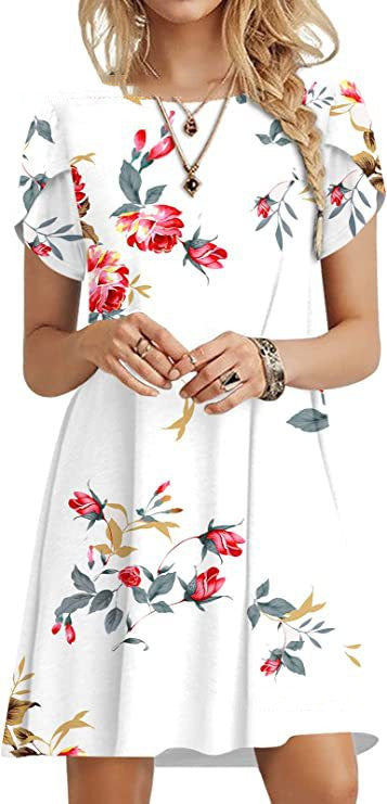 Women's Fashion Printed Pocket Dress