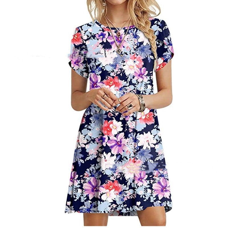 Women's Fashion Printed Pocket Dress