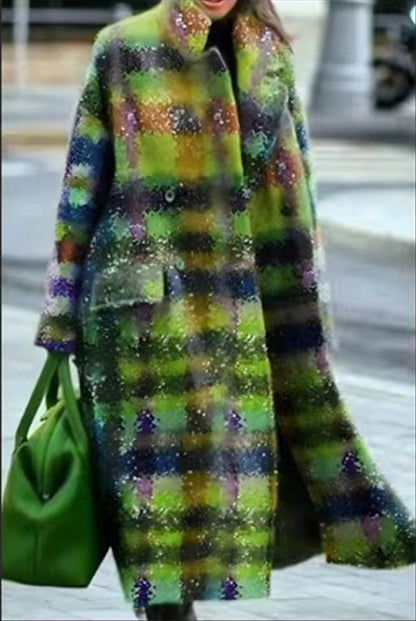 Women's Printed Dragon And Phoenix Woolen Coat