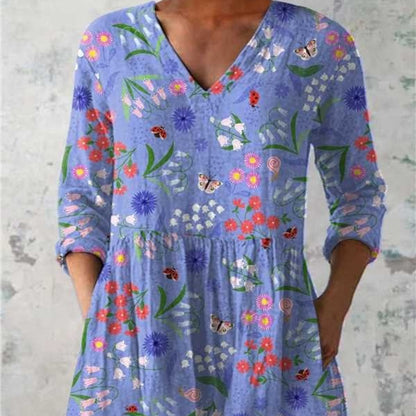 Female Creative Fish Pattern Vacation Style Dress