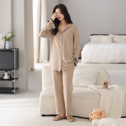Women's Long-sleeved Trousers Cardigan Homewear Pajamas Suit