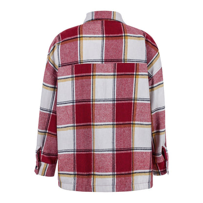 Plaid Long-Sleeved All-Match Casual Shirt Cardigan Jacket