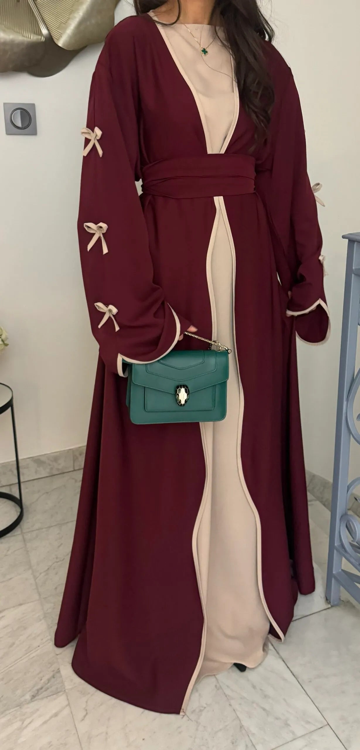 Middle East Dubai Pure Beauty Bow Robe Dress