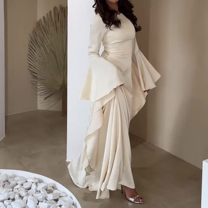 Dubai Robe Slim Fit Slimming Waist-tight Temperament Dress