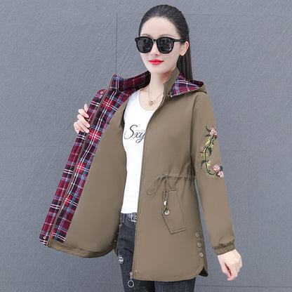 Women's Mid-length Hooded Detachable Trench Coat