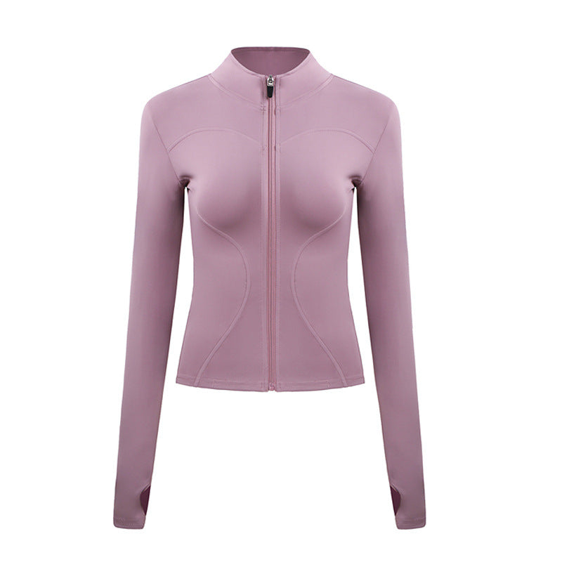 Long-sleeved Tight Jacket Workout Clothes Top Zipper Yoga Clothes