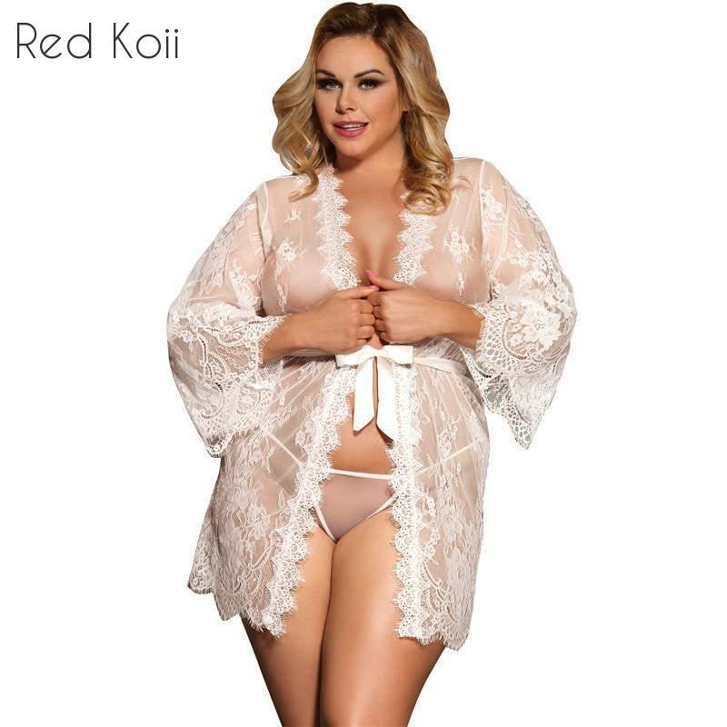 Long Sleeve Sexy Lace Night Dress Sleepwear Lingerie