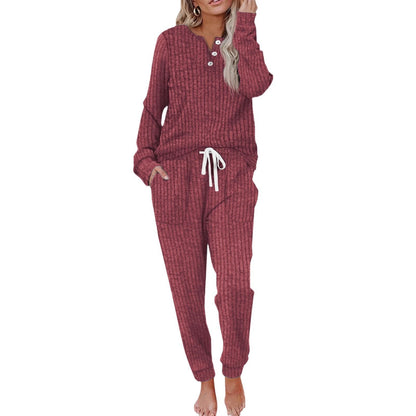 Women's Casual Pocket Suit Buckle Sports Sweater And Trousers Sports Suit