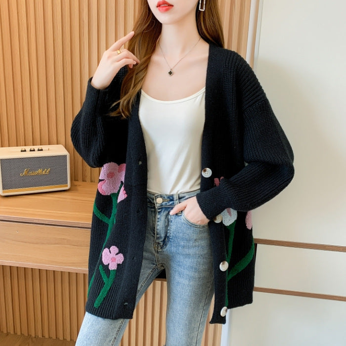 Fashionable Knitted Cardigan Top Women