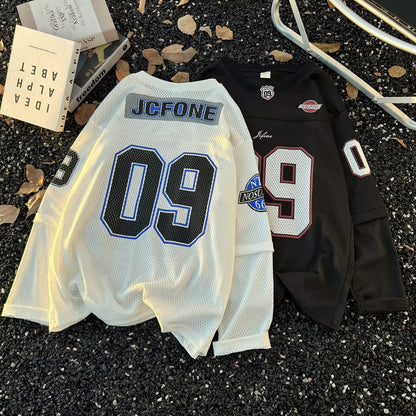 Retro American Street V-neck Long-sleeved