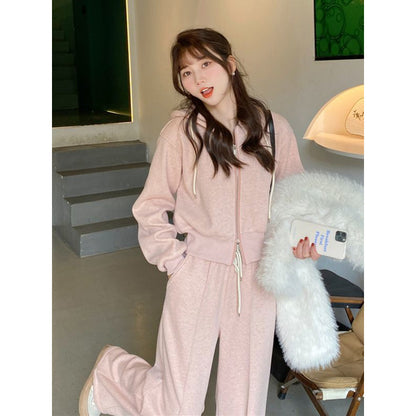 Loose Slimming Casual Wide-leg Pants Two Pieces