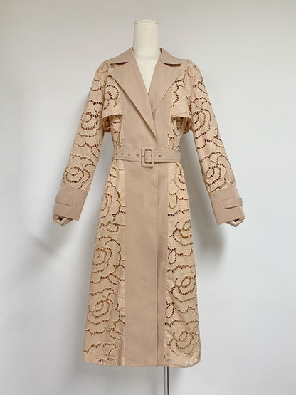 Fall Temperament Coat All-matching Fashion Hollowed-out Women's Coat Dress