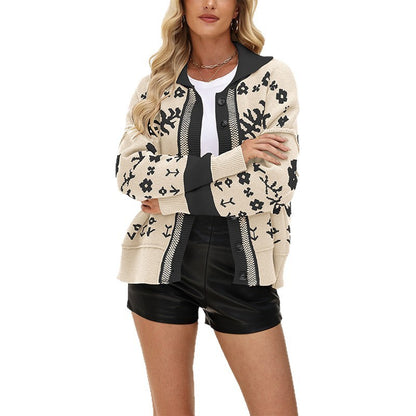 Fashion Loose Square Collar Button Sweater