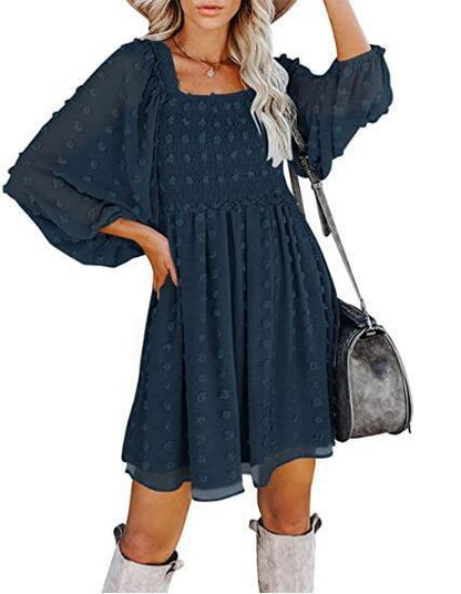 Chiffon Two-layer Long Sleeve Women's Clothing Dress