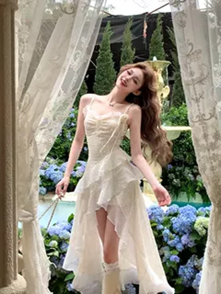 Irregular Fairy Dress Women's Wooden Ear Dress