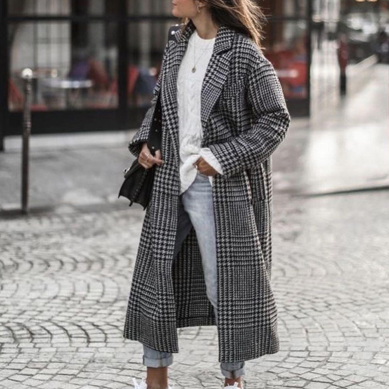 Women's Printed Dragon And Phoenix Woolen Coat