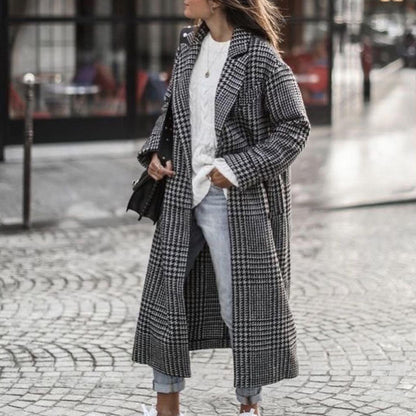 Women's Printed Dragon And Phoenix Woolen Coat