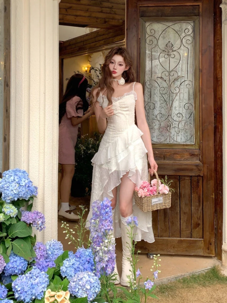 Irregular Fairy Dress Women's Wooden Ear Dress