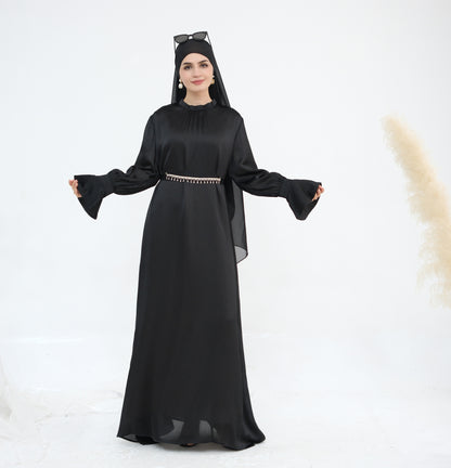 European And American Dubai Elegant Satin Dress