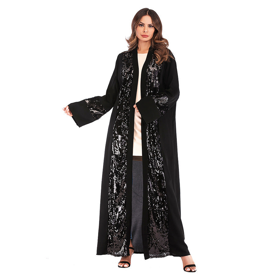 Sequin Patchwork Cardigan Robe For Women