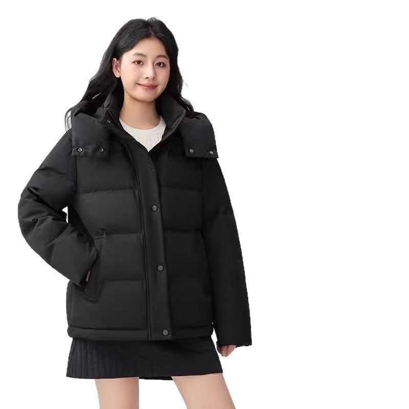 Warm Detachable Hat Cotton Jacket Short Coat