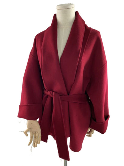 Short Double-faced Woolen Goods Classic Style Woolen Coat