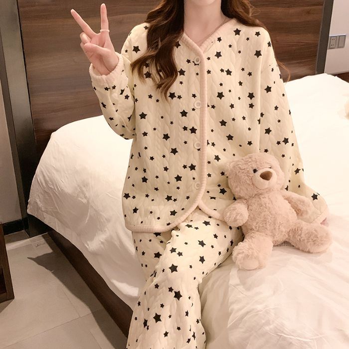 Air Cotton Sandwich Pajamas Sweet Small Cherry Homewear