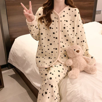 Air Cotton Sandwich Pajamas Sweet Small Cherry Homewear