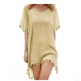 Fringed Ball Beach Blouse